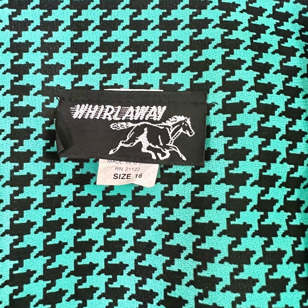 VINTAGE Chic Houndstooth Women's Jacket in Green and Black - Picture 3 of 10